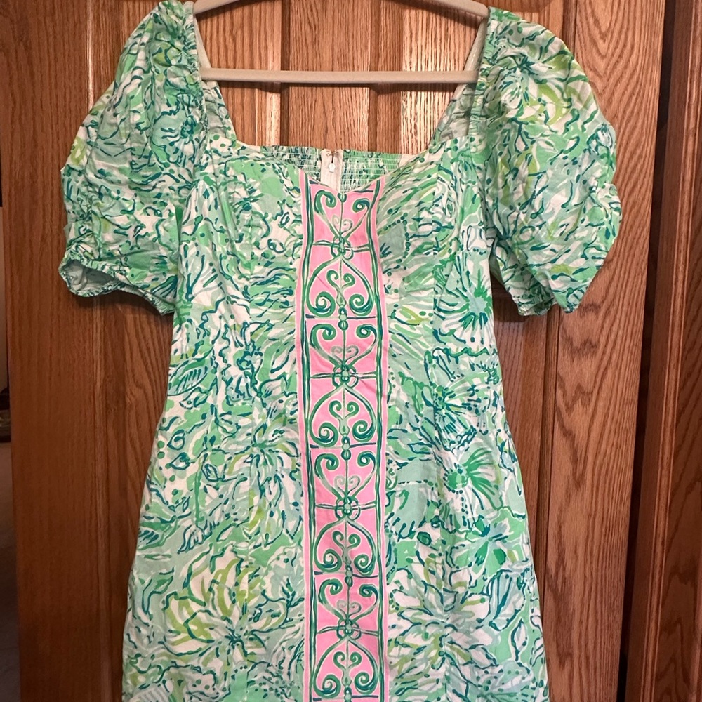 Green and Pink Floral Dress